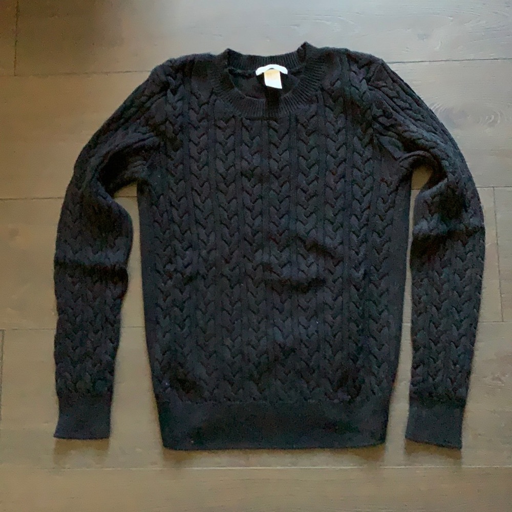 Black cable sweater